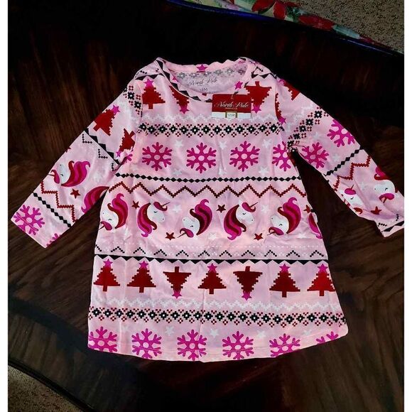 NWT NORTH POLE TRADING CO UNICORN CHRISTMAS PRINT OUTFIT - Picture 1 of 2